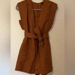 Banana Republic Maxine linen Cinnamon Brown Romper with Bandeau Size 2 ❤️